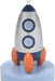 Milky Way Blue/Silver Rocket Ship Nursery Lamp with Shade & Bulb