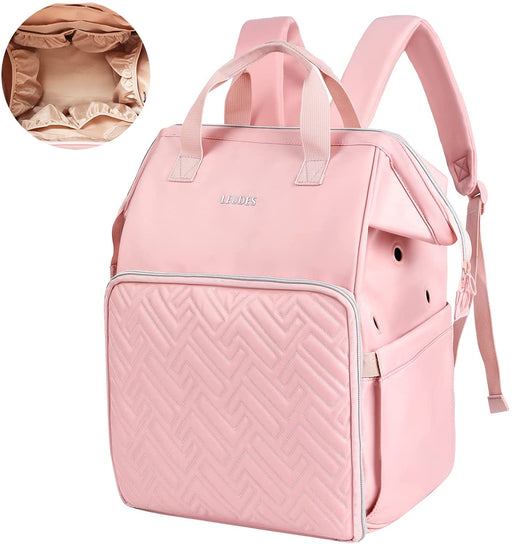 Knitting Bag Backpack, Yarn Storage Organizer Large Crochet Bag Tote Water Resistant Yarn Holder Case for Carrying Projects, Knitting Needles, Crochet Hooks and Other Accessories (Pink)