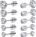 Cubic Zirconia Hypoallergenic Stud Earrings for Women Men Girls Statement Cartilage Fashion Surgical Steel Helix Earrings 5 Pairs