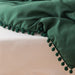 Dark Green Comforter Queen Set 3Pcs Boho Ball Pom Pom Bedding, Aesthetic Emerald Green Comforter Queen Sized Bed Set Forest Green Dark Green Bed Set for Women Men (1 Comforter 2 Pillowcases)
