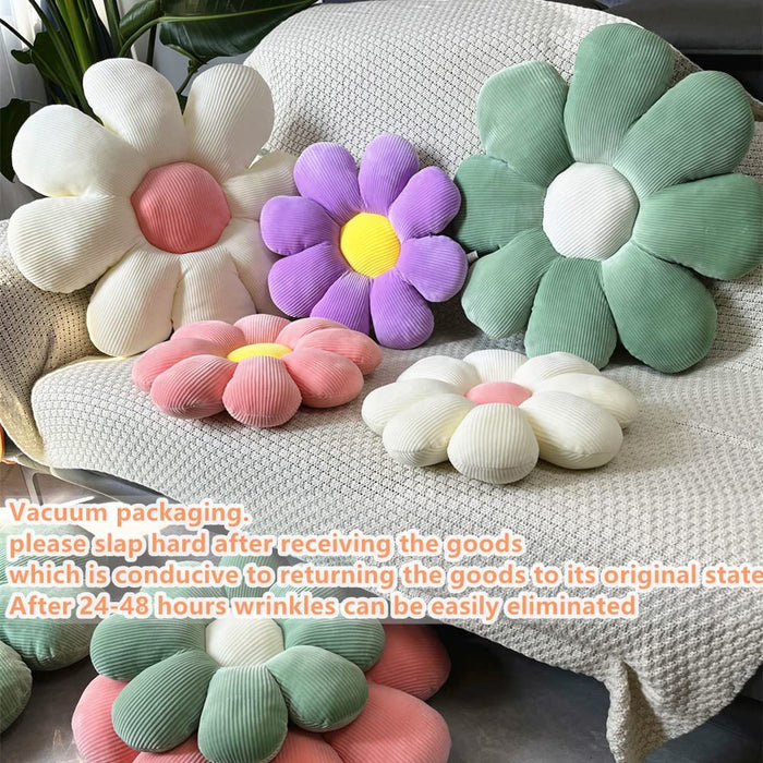 Flower Pillow，Flower Shaped Throw Pillow，Flower Floor Pillow Cushion Home Decorative Cute Seating Daisy Flower Cushion for Sofa Chair Bed