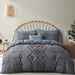 Oli Anderson Tufted Duvet Cover Queen Size, Soft and Lightweight Duvet Covers Set for All Seasons, 3 Pieces Boho Embroidery Shabby Chic Bedding Set (Grey, Queen, 90’’ X 90’’)