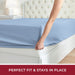 Queen Fitted Sheet - Deep Pocket Cooling Sheets up to 16 Inch - Hotel Luxury Bedding - Wrinkle, Fade, Stain Resistant - 1 Single Queen Fitted Sheet Only (Queen, Blue Hydrangea)