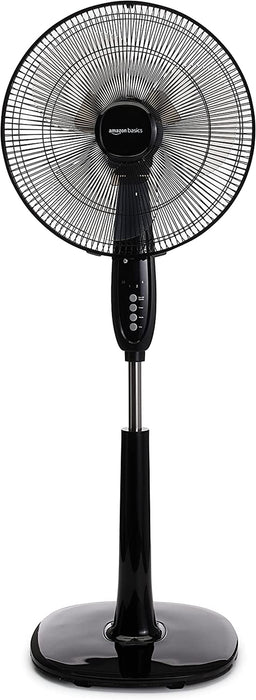 Oscillating Dual Blade Standing Pedestal Fan with Remote - 16-Inch, Black
