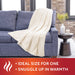 Sunbeam White Faux Fur Heated Throw