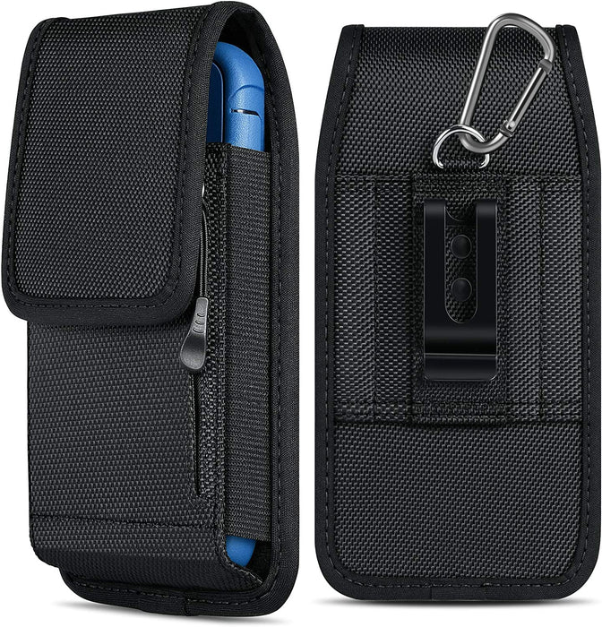 Phone Holster Fits Iphone 14 11 12 13 Pro Max 8 7 6 plus Samsung Galaxy S21 S20 FE plus Ultra S10E S9 A32 A12 A13 A11 A10E A02S Nylon Cell Pouch Zipper Storage Pocket Holder