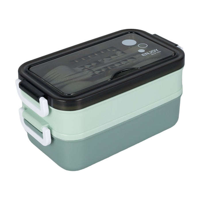 2 Layers Bento Box 1050Ml Lunch Box Containers Leak-Proof Bento Lunch Box BPA Free Food Container Portable Food Box with Spoon Fork Chopsticks