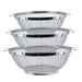 3 Piece Colander Set-Stainless Steel Wired Mesh Strainer Baskets with Wide Handles-11"-5 Quart, 9.5"