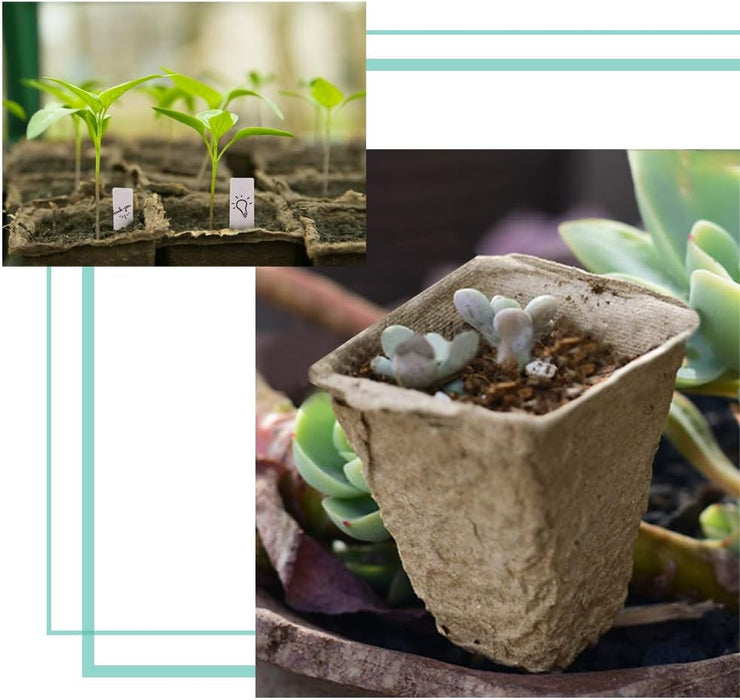 3.25" Seed Starter Pots, Organic Planting Peat Pots for Garden Seedling, 30 Pcs 100% Eco-Friendly and Biodegradable Seedling Pots for Seed Germination