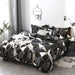 Black Marble Comforter Set Full Geometric Bedding Comforter Men Boys Bed Comforter White Grey Triangle Bedding Comforter 3Pcs Black Comforter Sets Full Size