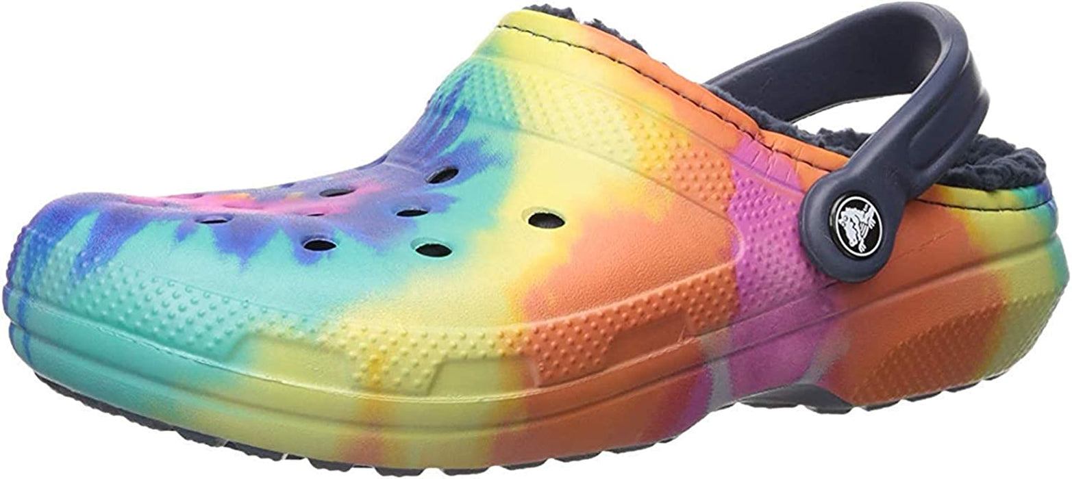 Unisex-Adult Classic Tie Dye Lined Clogs | Fuzzy Slippers