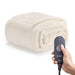 Sunbeam White Faux Fur Heated Throw