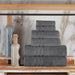 Grey 6 Pack Bath Linen Sets for Bathroom Original Turkish Cotton Soft, Absorbent and Premium 2 Bath , 2 Hand , 2 Washcloths