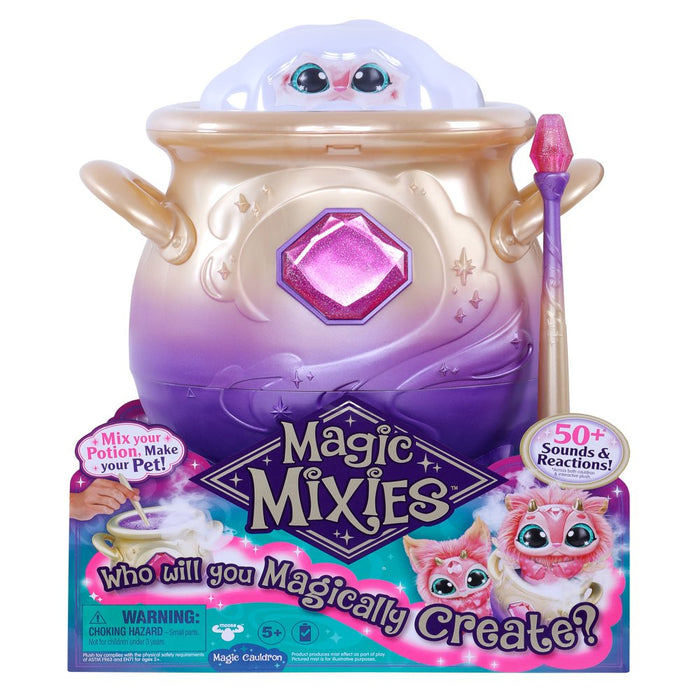 Magic Mixies - Magical Misting Cauldron with Interactive Pink Plush Toy - Electronic Pets
