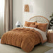 Oli Anderson Duvet Cover Queen Size, 3 Pieces Boho Tufted Bedding Set for All Seasons, Soft and Embroidery Shabby Chic Duvet Covers Set with Zipper Closure (Pumpkin, Queen, 90’’ X 90’’)