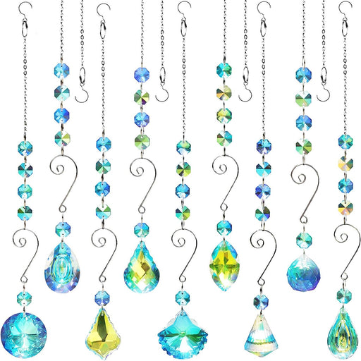 9 Pieces Sun Catchers Indoor Window Suncatcher Crystals Beads Rainbow Prism Balls Pendant Colorful Light Catcher Hanging Ornaments for Window Chandelier Office Home Garden Decor
