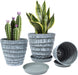 Plant Pots, 7.5/6.5/5.5 Inch Set of 3 Planters Flower Pots with Drainage Hole and Tray, Macetas Para Plantas Plastic Pots for Indoor Outdoor Plants