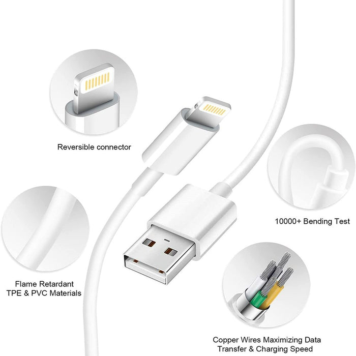 Iphone Charger-Apple Mfi Certified-Lightning Cable to USB 2-Pack Fast Wall Charger Cable Compatible with Iphone 14/13/13Pro/12/12 Pro/11/11Pro/Xs/Max/Xr/X/8/8 plus Ipad