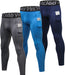 3 Pack Men'S Compression Pants Cool Dry Athletic Tights Sport Leggings with Pocket Baselayer for Running Football Yoga