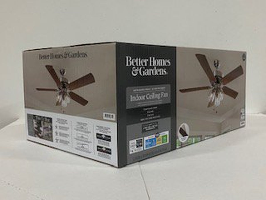 Better Homes & Gardens 52" 5 Blade Satin Nickel Ceiling Fan with 3 Lights