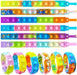 12PCS Push Pop Fidget Toy Fidget Bracelet, Durable and Adjustable, Multicolor Stress Relief Finger Press Bracelet for Kids and Adults ADHD ADD Autism