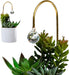Suncatcher - Plant Suncatcher, Gold Shepherds Hook with Single Hanging K9 Crystal Prism, 6.3X2.2