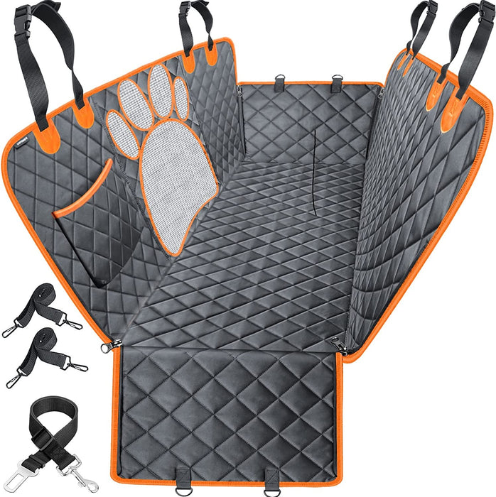 Upgraded Dog Seat Covers with Mesh Visual Window 100% Waterproof Dog Car Seat Cover Nonslip Pet Seat Cover for Back Seat with Storage Pockets, Washable Dog Hammock for Cars Trucks and Suvs