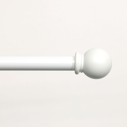 Mainstays 5/8" White Ball Single Curtain Rod, 48-84", White