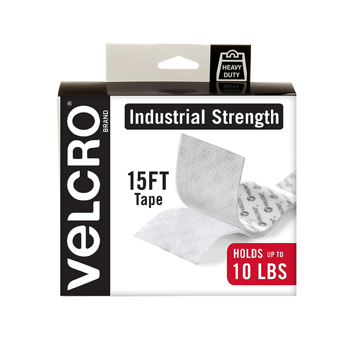 VELCRO Brand Heavy Duty Fasteners | 4X2 Inch Strips with Adhesive 8 Sets | Holds 10 Lbs | Black Industrial Strength Stick on Tape | Indoor or Outdoor Use (VEL-30703-USA)