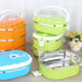 Thermal Lunch Box, 2 Layer Bento Boxes for Student/Adult,  Portable Stainless Steel Food Containers, Leak Proof Microwave Safe