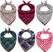 Dog Bandanas - 6PCS Birthday Gift Washable Green Black Blue Red Square Plaid Printing Christmas Dog Bib Double Reversible Kerchief Scarf Adjustable Accessories for Small to Large Dog Puppy Cat