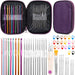 54 Pcs Crochet Needles Set, Crochet Hooks Kit with Storage Case, Ergonomic Knitting Needles Blunt Needles Stitch Marker DIY Hand Knitting Craft Art Tools for Beginners