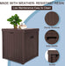 51 Gallon Square Deck Storage Box Resin Outdoor Storage Container for Patio Garden Yard, Brown