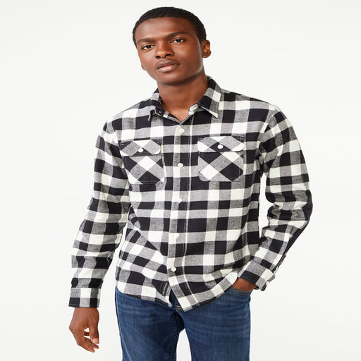 Free Assembly Men'S Vintage Inspired Flannel Shirt
