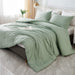 Comforter Full Size Set Sage Green, 3 Pieces Lightweight Bed Solid Summer Bedding Comforters & Sets, Soft All Season Quilt Blanket (79X90In Comforter & 2 Pillowcases)