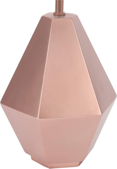 Rose Gold Modern Hexagon Nursery Lamp with Shade & Bulb