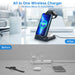 Fast Wireless Charger Station, 23W Qi Certified Wireless Charging Stand for Iphone 14/13/13 Pro/ 12/12 Pro/11/Xs Max/Xr/X/Galaxy S21 S20 S10, Airpods 3/2/Pro, Iwatch Series