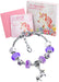 Unicorn Sparkly Crystal Charm Bracelet Bangle with Gift Box Set for Girl Lady