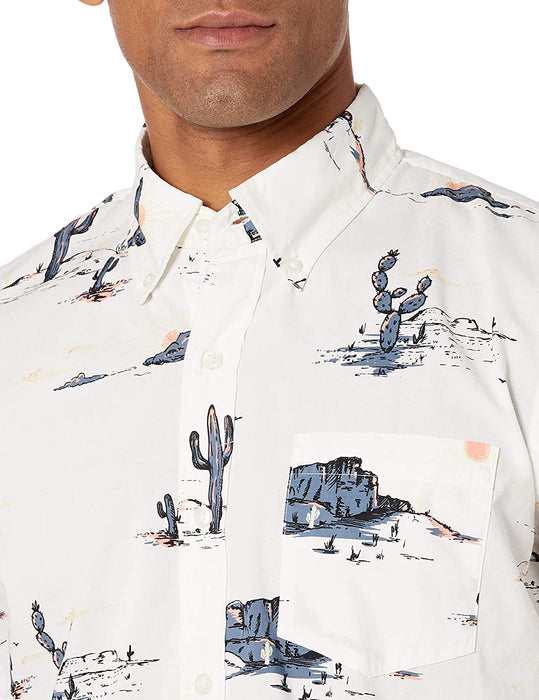 Men'S Standard-Fit Short-Sleeve Printed Poplin Shirt