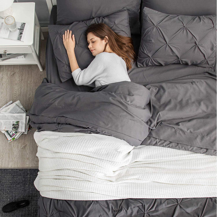 Bedsure Full Size Comforter Sets - Bedding Sets Full 7 Pieces, Bed in a Bag Dark Grey Bed Sets with Comforters, Sheets, Pillowcases & Shams,Adult & Kids Bedding