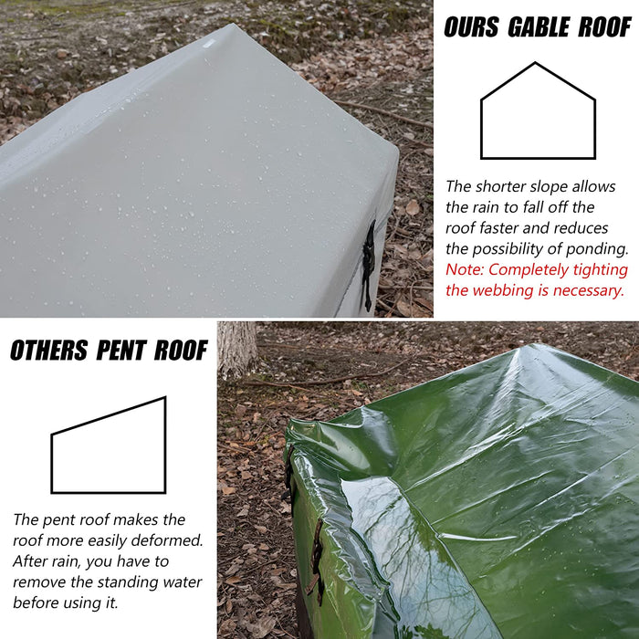 174 US Gallon Outdoor Storage Box Waterproof Soft Shell Tarpaulin Deck Box for Patio Furniture Outdoor Cushions, Throw Pillows, Garden Tools and Pool Toys