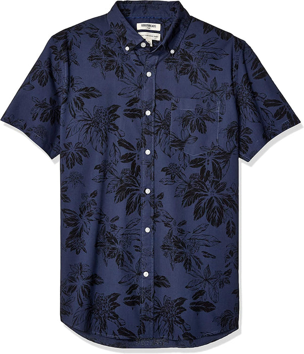 Men'S Standard-Fit Short-Sleeve Printed Poplin Shirt