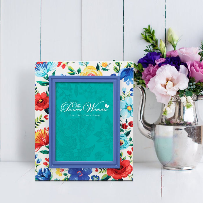 The Pioneer Woman 5X7 Blue Floral Picture Frame
