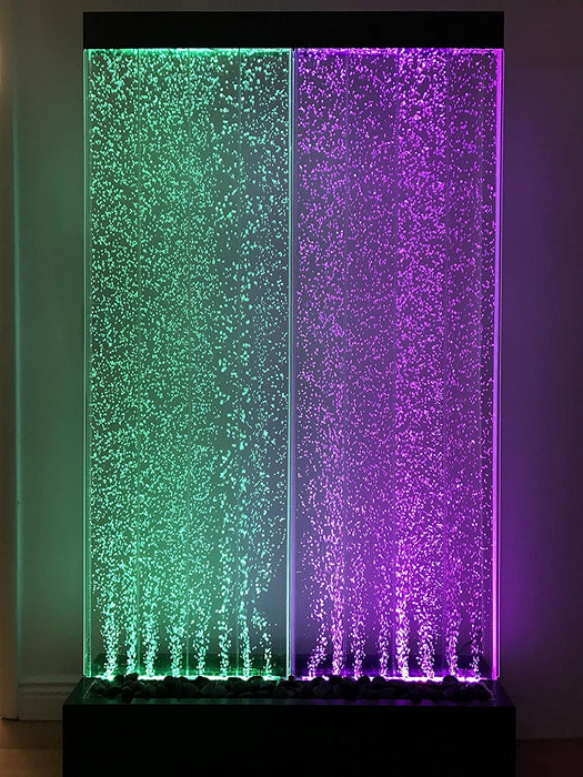 72"X40" 3XL Bubble Fountain, Stainless Steel Base Twin Bubble Panel, Color Lights/Remote Ctrl
