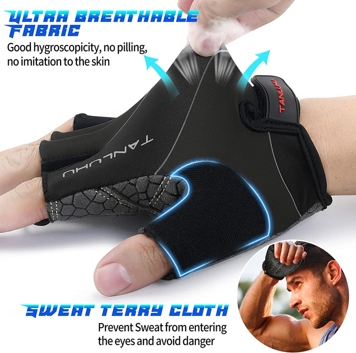 Cycling Gloves Mountain Bike Gloves Half Finger Road Racing Riding Gloves Breathable Shock-Absorbing Biking Gloves for Men and Women