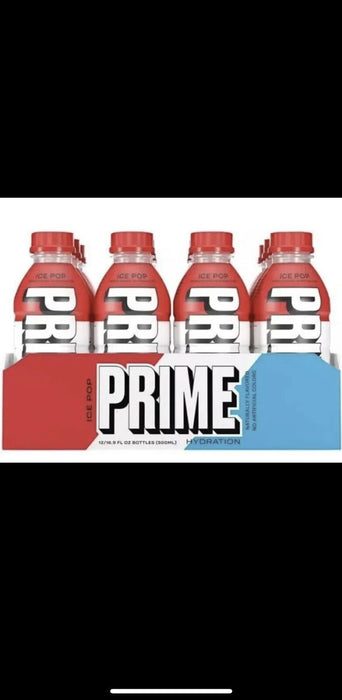 Prime Hydration Drinks Ice Pop 16.9Oz Bottles 12-Pack Rare!