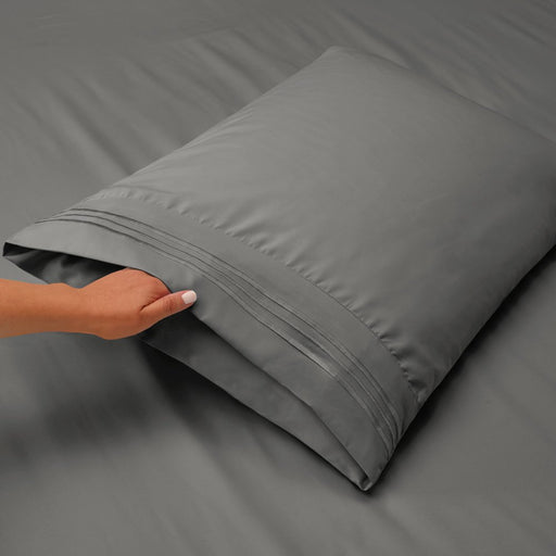 Bed Sheets Set, Deep Pocket 4-Piece, Hotel Luxury Soft Microfiber, Queen Size Sheets, Gray