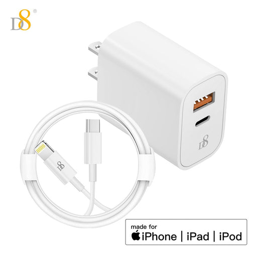 Iphone 11 12 13 14 Fast Charger [Apple Mfi Certified] 20W PD3.0 Type C Power Wall Charger with 3FT Charging Cable
