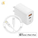 Iphone 11 12 13 14 Fast Charger [Apple Mfi Certified] 20W PD3.0 Type C Power Wall Charger with 3FT Charging Cable