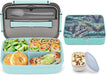 Bento Box Adult Lunch Box, Bento Lunch Box Containers, 50-Oz Bento Box for Kids with Compartments, Sauce Container, Chopsticks and Spork, Green